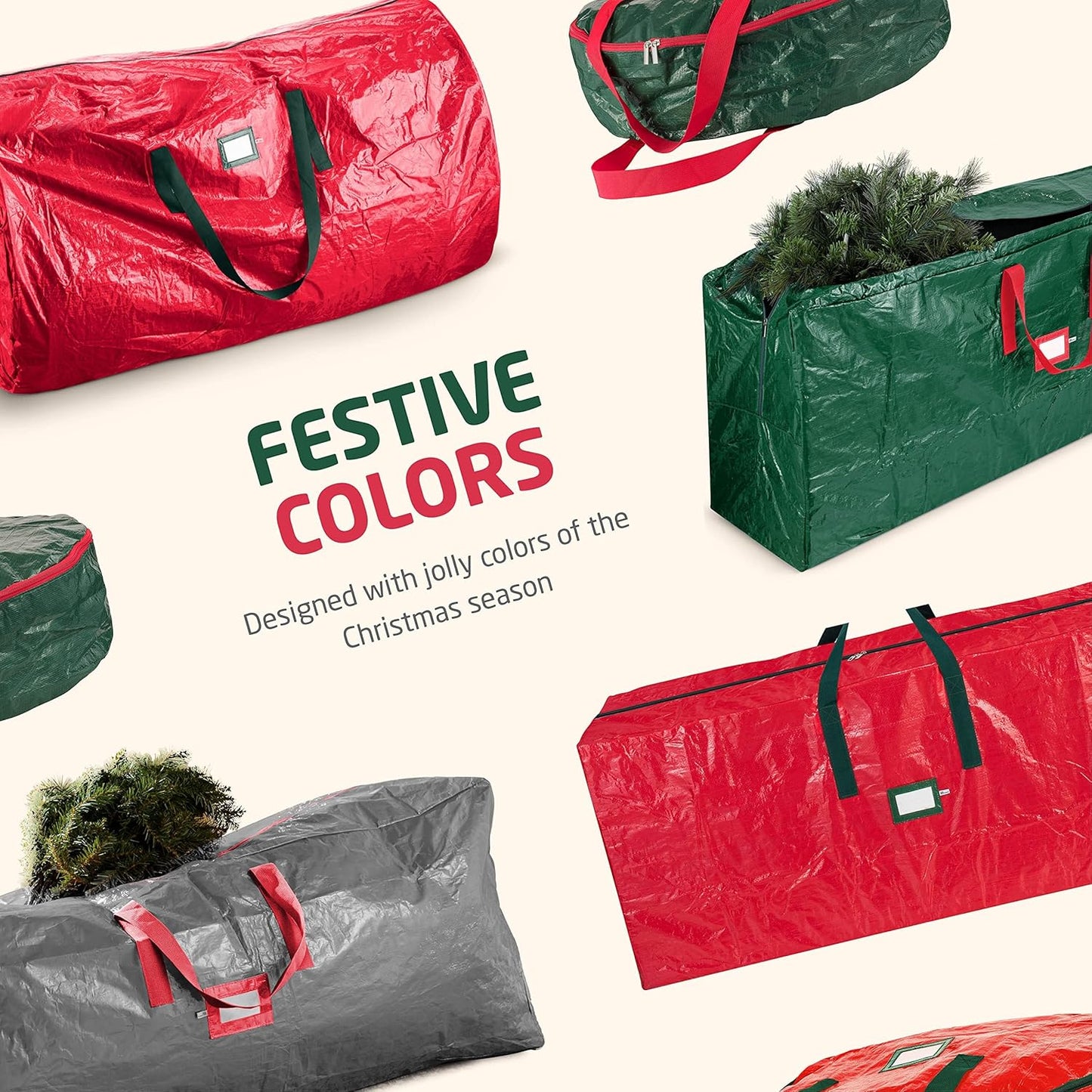 Zober Christmas Tree Storage Bag | Waterproof & Durable for 7.5 Ft Artificial Trees - Black