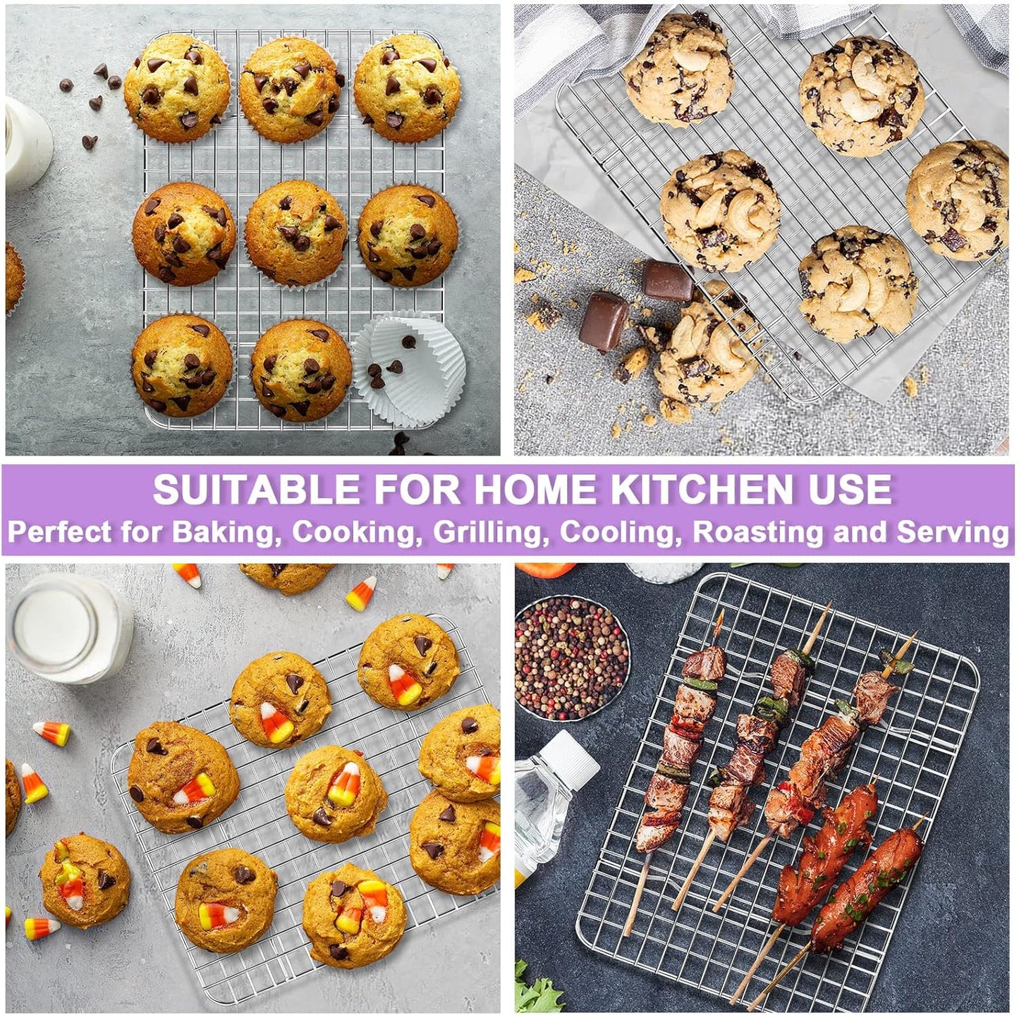 P&P CHEF Stainless Steel Baking Oven Pan - Versatile Sheet Tray with Wire Rack | 10.5 x 8 x 1 Inch, Dishwasher Safe