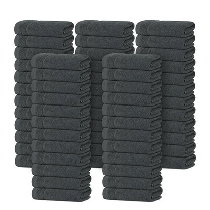 Tens Towels Pack of 60 Washcloths, 12 x 12 Inches, Lighter Weight, Quick to Dry, Super Soft & Absorbent, Gentle Face Towels, Hotel Quality, Perfect for Bathroom, Gym, Spa, Dark Grey