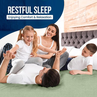 Utopia Bedding Waterproof Mattress Protector King Size, Premium 200 GSM Terry Mattress Cover, Soft & Breathable Bed Cover, Fitted Sheet Style with Stretchable Deep Pockets 17" (Sage)