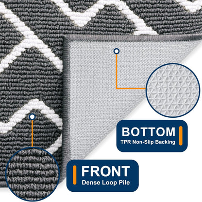 OLANLY Non-Slip Front Door Mat - Dirt Resistant & Absorbent | Washable Indoor Doormat 36x24, Charcoal