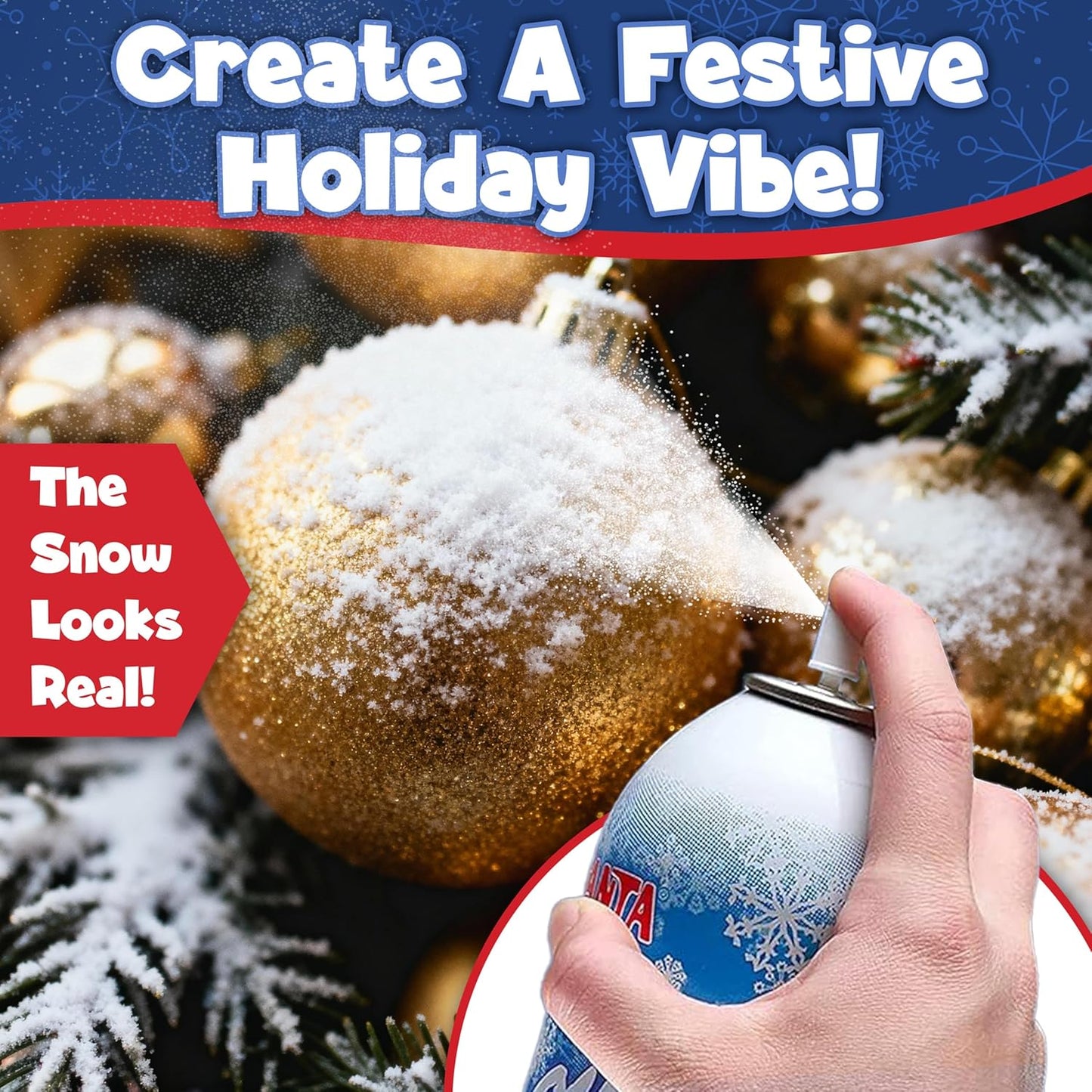 Stargo 13 oz Snow Spray - Winter Textured Artificial Snow for Holiday Decor | 2 Pack