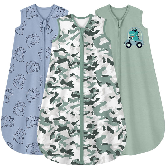 Yoofoss Baby Sleep Sack | 100% Organic Cotton Wearable Blanket | 0-6 Months | 3 Pack, Comfy & Lightweight