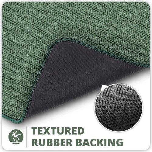 Bosap Bath Mat,Ultra Thin Bathroom Runner Rugs,Large Bath Mats for Bathroom,Quick Dry,Non-Slip,Machine Washable,Low Pile,Bath Rug,Shower Outside,Sink,Home Decor Accessories.Green,2'x5'（24x60inch）