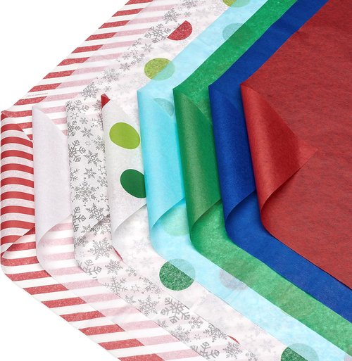 American Greetings Christmas Tissue Paper - 200 Sheets in Candy Cane Stripes & Polka Dots | 20" x 20" for Gifts & Crafts