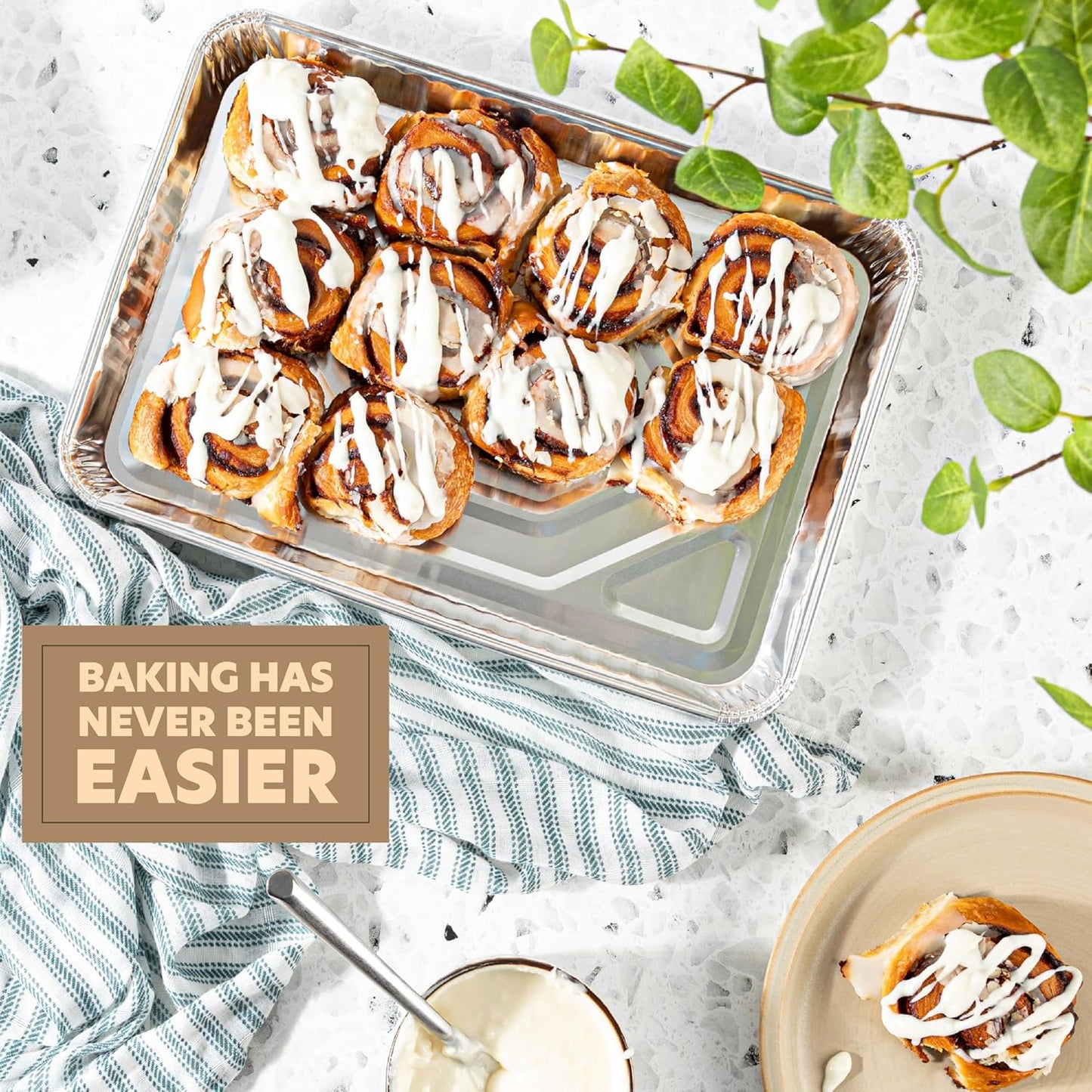PlasticPro Aluminum Cookie Sheets - Heavy Duty Disposable Baking Pans | 9'' x 13'' | 5 Pack