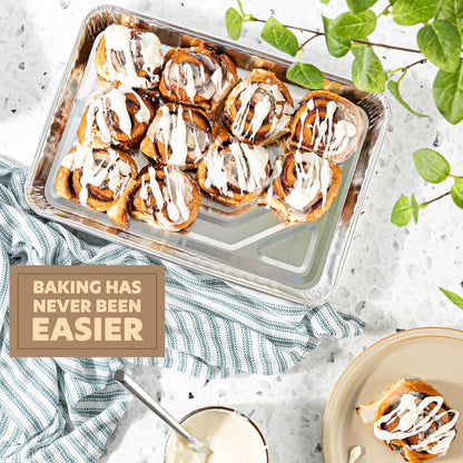 PlasticPro Aluminum Cookie Sheets - Heavy Duty Disposable Baking Pans | 9'' x 13'' | 5 Pack