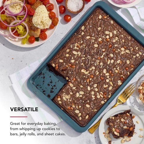 KitchenAid Nonstick Baking Sheet - Swiss Engineered Aluminized Steel, Dishwasher Safe, 9x13 Inch, Agave