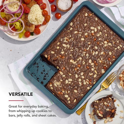 KitchenAid Nonstick Baking Sheet - Swiss Engineered Aluminized Steel, Dishwasher Safe, 9x13 Inch, Agave