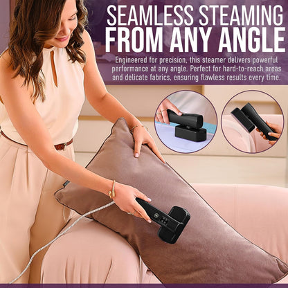 Skiennix Travel Garment Steamer - 1200W Handheld Clothes Steamer with 4 Modes & 20s Fast Heating | Portable Black Fabric Steamer for Home & Travel