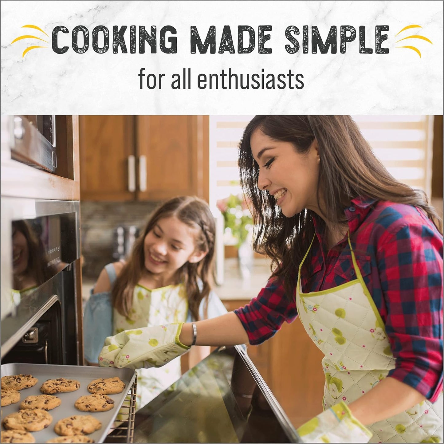 Checkered Chef Baking Sheet Pan & Cooling Rack - 18" x 13" Aluminum Cookie Sheet with Stainless Steel Rack