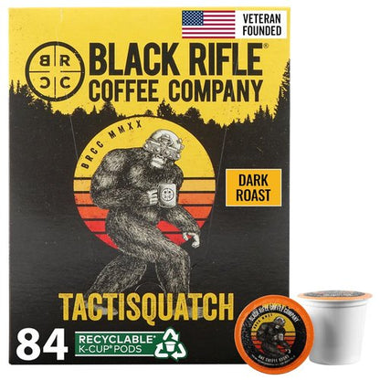 Black Rifle Coffee Company Dark Roast Coffee Pods - Bold & Smoky 100% Arabica K-Cups | Tactisquatch - 84 Count