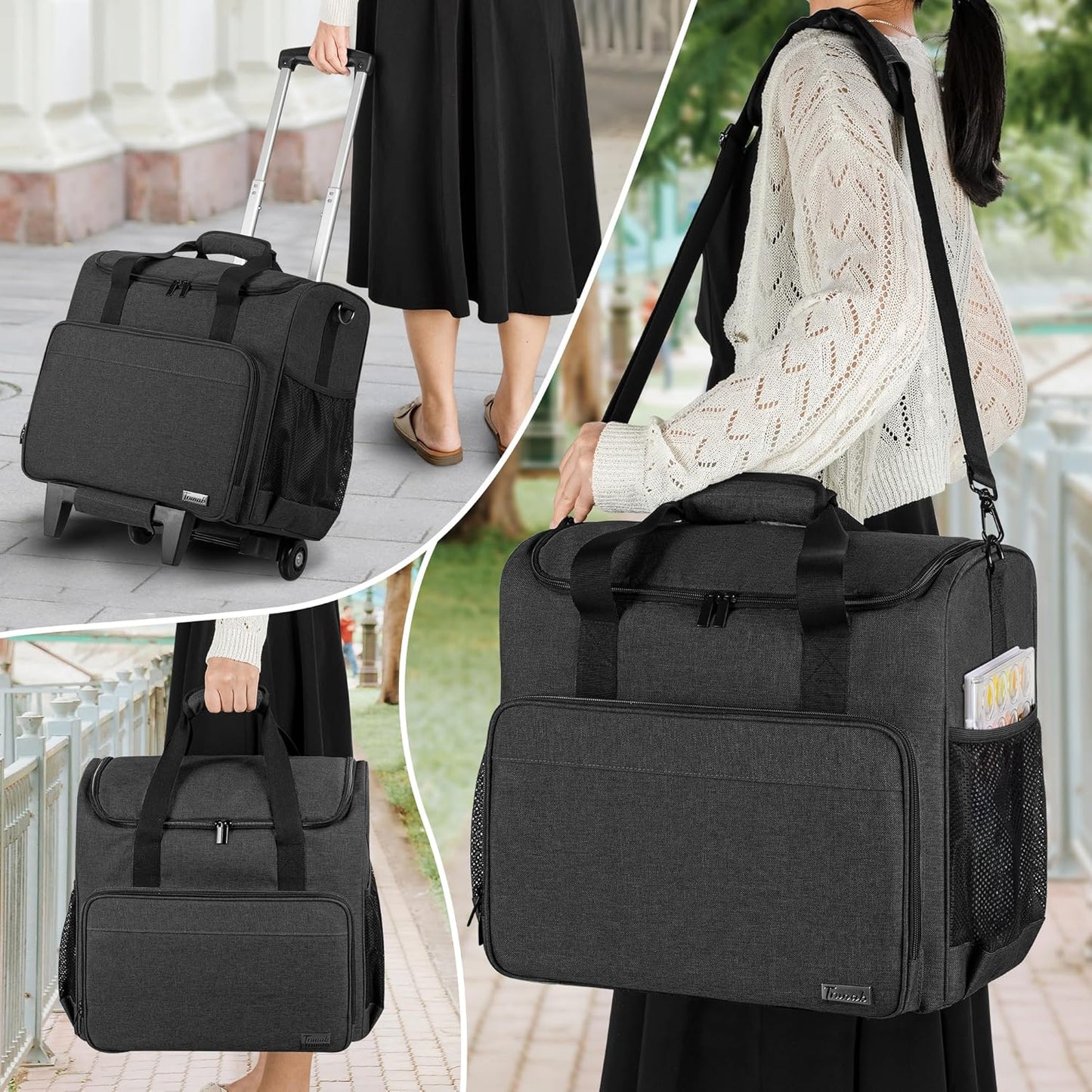 Trunab Rolling Craft Tote - Organize Scrapbooks & Supplies on Wheels | Fits 12x12 Inch Albums