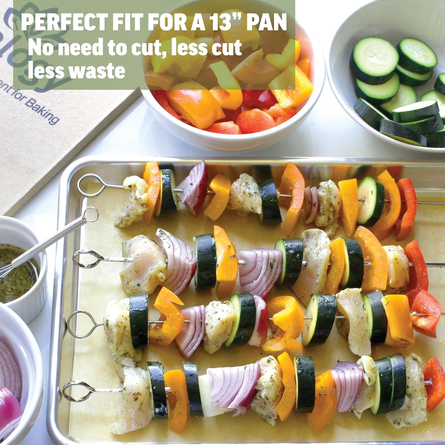 Zenlogy Parchment Paper 9x13 | Unbleached, Non-Stick, High Heat - 200 Pre-Cut Sheets for Baking & Roasting