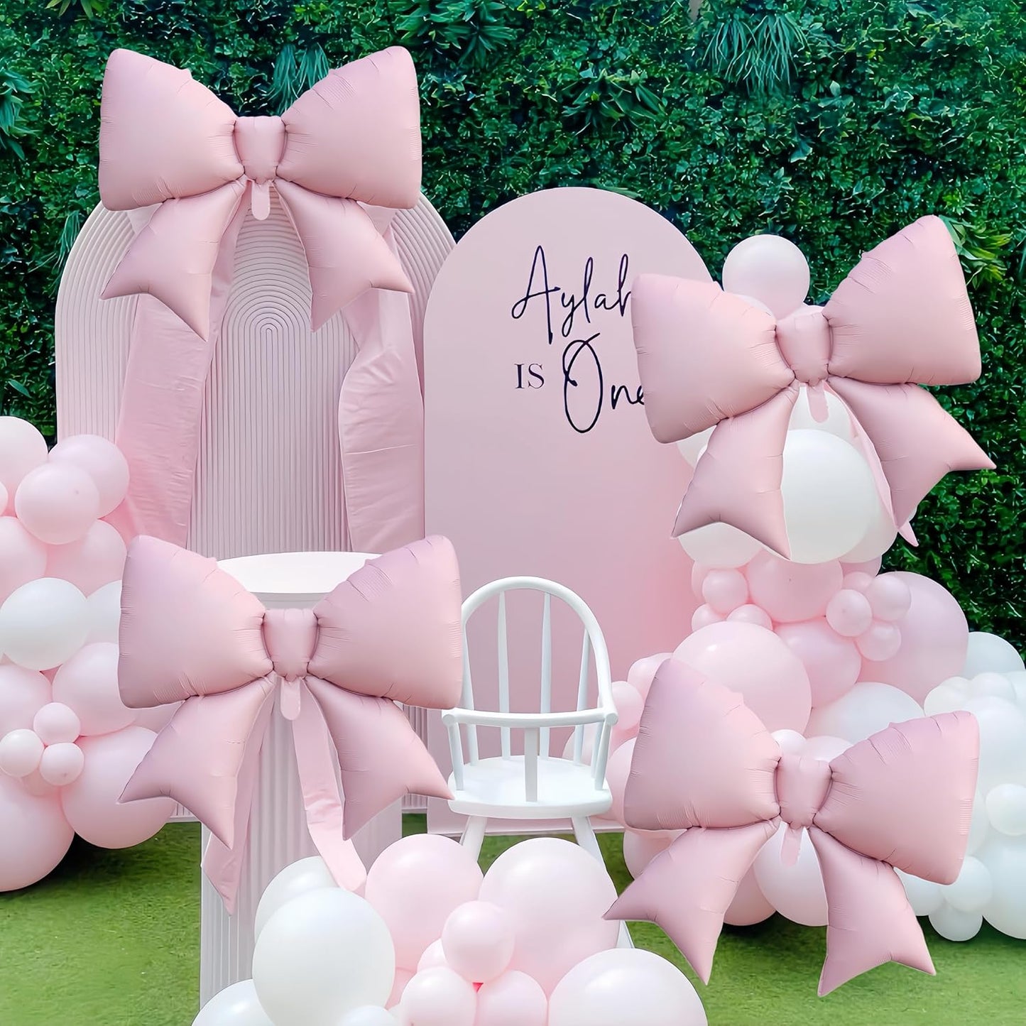 Skiennix 38-Inch Giant Pink Bow Balloons - Perfect for Birthday, Bachelorette & Wedding Celebrations