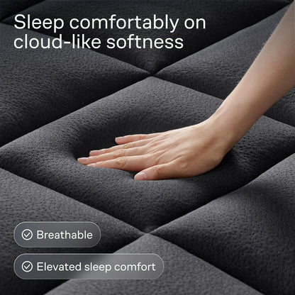 Niagara Ultra Soft King Size Mattress Topper - Bamboo Viscose Pillow Top for Back Support | Naturally Cooling, Black