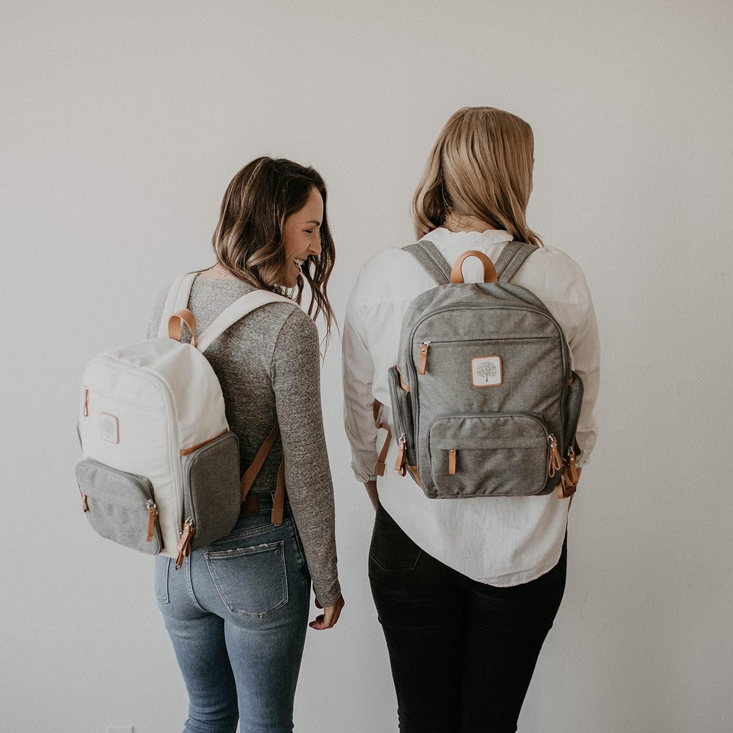 Parker Baby Diaper Backpack - Full Zip Design with Insulated Pockets - Stylish Gray Color