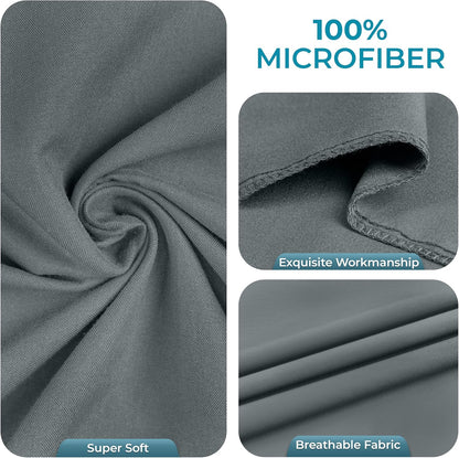 Utopia Bedding King Pillow Cases - 6 Pack Soft Brushed Microfiber - Fade Resistant 20 x 40 Inches | Grey