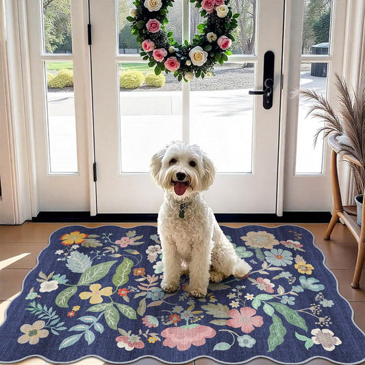 Washable Area Rug by [Brand Name] - Easy-Clean Non-Slip Carpet for Entryway | Durable Low Pile Mat (2x3, Purple)