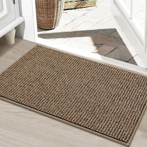 BEQHAUSE Dirt Trapper Door Mat - Non-Slip, Washable, Absorbent 24" x 36" Entryway Mat in Beige