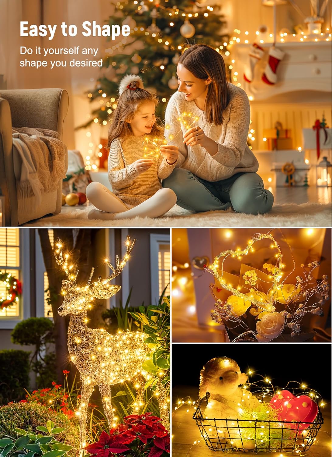 Minetom Twinkle Fairy Lights - 33 ft 100 LED USB String Lights with Remote & Timer | Waterproof 8 Modes for Indoor Decor
