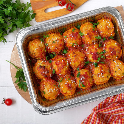 NYHI 9x13 Aluminum Pans With Lids - Disposable Half Size Foil Pans for Catering & Baking | 10 Pack