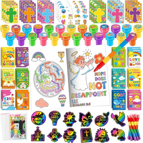 BenLouis Bible Coloring Set - Christian Inspirational Verses for Kids | 24 Bulk Party Favors