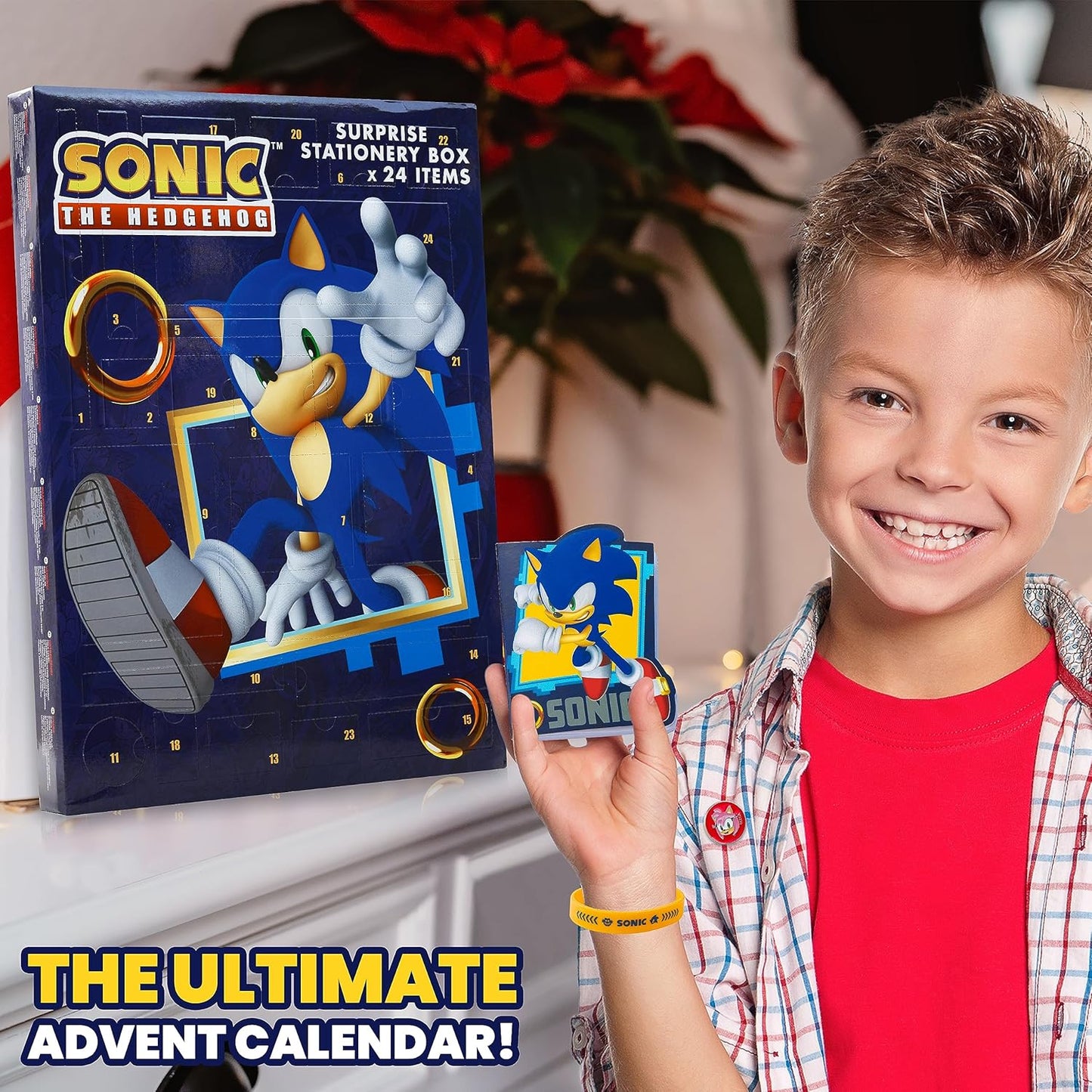 Sonic the Hedgehog Advent Calendar 2025 - 24 Surprise Items, Keychains & Stickers | Perfect Xmas Gift for Boys