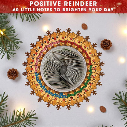 Positive Reindeer Jar - 60 Affirmation Cards Gift Set with Variation Riendeer Positive