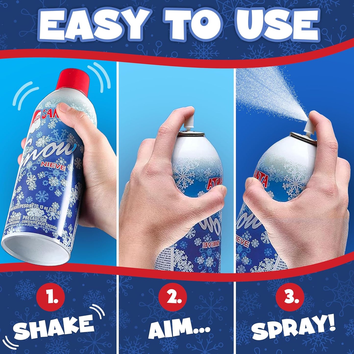 Stargo 13 oz Snow Spray - Winter Textured Artificial Snow for Holiday Decor | 2 Pack