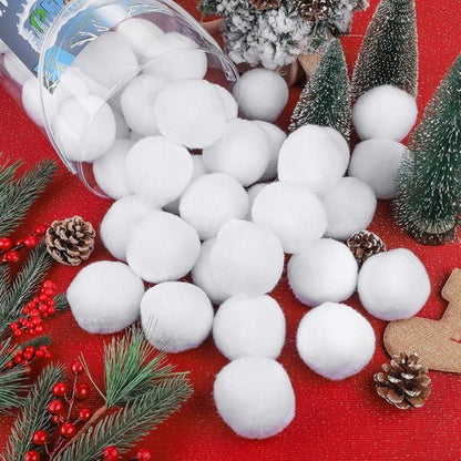 Elcoho 60-Piece Indoor Snow Fight Ball Set - 2.8-Inch Artificial Snowballs for Kids' Winter Games