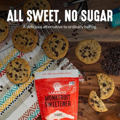 Lakanto Monk Fruit Sweetener - Classic White Sugar Substitute for Baking & Beverages | Gluten-Free, Low Carb, 1 LB