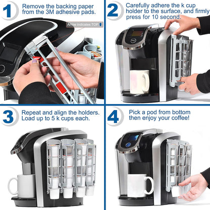 STORAGENIE Coffee Pod Holder - Side Mount K-Cup Dispenser for Keurig | Ideal for Small Counters