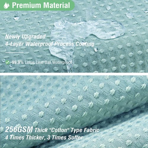 Dynamene 60 inch Stall Shower Curtain - Waffle Weave Heavy Duty Thick Fabric Shower Curtains for Bathroom,Weighted Hotel Spa Luxury Cloth Bath Curtain Set with 10 Plastic Hooks,60x72, Teal/Turquoise