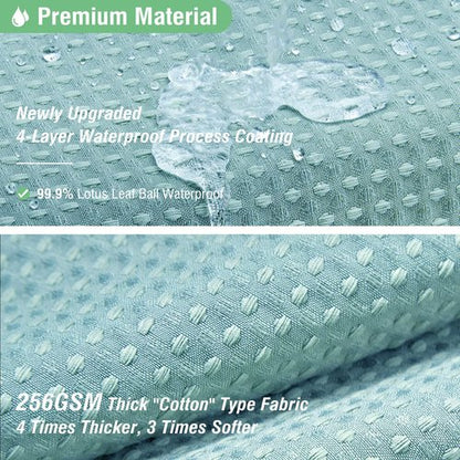 Dynamene 60 inch Stall Shower Curtain - Waffle Weave Heavy Duty Thick Fabric Shower Curtains for Bathroom,Weighted Hotel Spa Luxury Cloth Bath Curtain Set with 10 Plastic Hooks,60x72, Teal/Turquoise