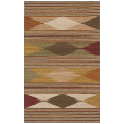 SAFAVIEH Kilim Collection Accent Rug - 3' x 5', Natural & Multi, Handmade Southwestern Tribal Wool, Ideal for High Traffic Areas in Entryway, Living Room, Bedroom (NVK175A)