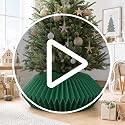 Honeycomb Christmas Tree Collar White Folding Paper Tree Skirt