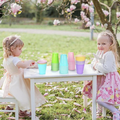 Kochorie 12 Ounce Disposable Plastic Cups - 50 Pack Pastel Rainbow Party Cups for Events & Celebrations