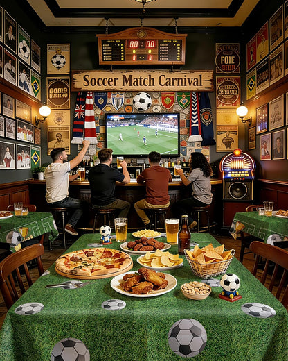 Niuara Soccer Table Cloth - 4 Pack Disposable 54" x 108" Tablecloths for Soccer Parties & World Cup 2026