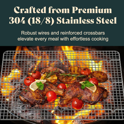 Premium Stainless Steel Cooling Racks by [Brand Name] - Heavy Duty Oven Safe | 11.5"x16.5" Set of 2 for Baking & Roasting