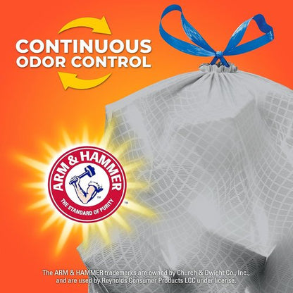 Hefty Ultra Strong Kitchen Trash Bags - 13 Gallon, 40 Count, Gray Clean Burst | Eco-Friendly Design