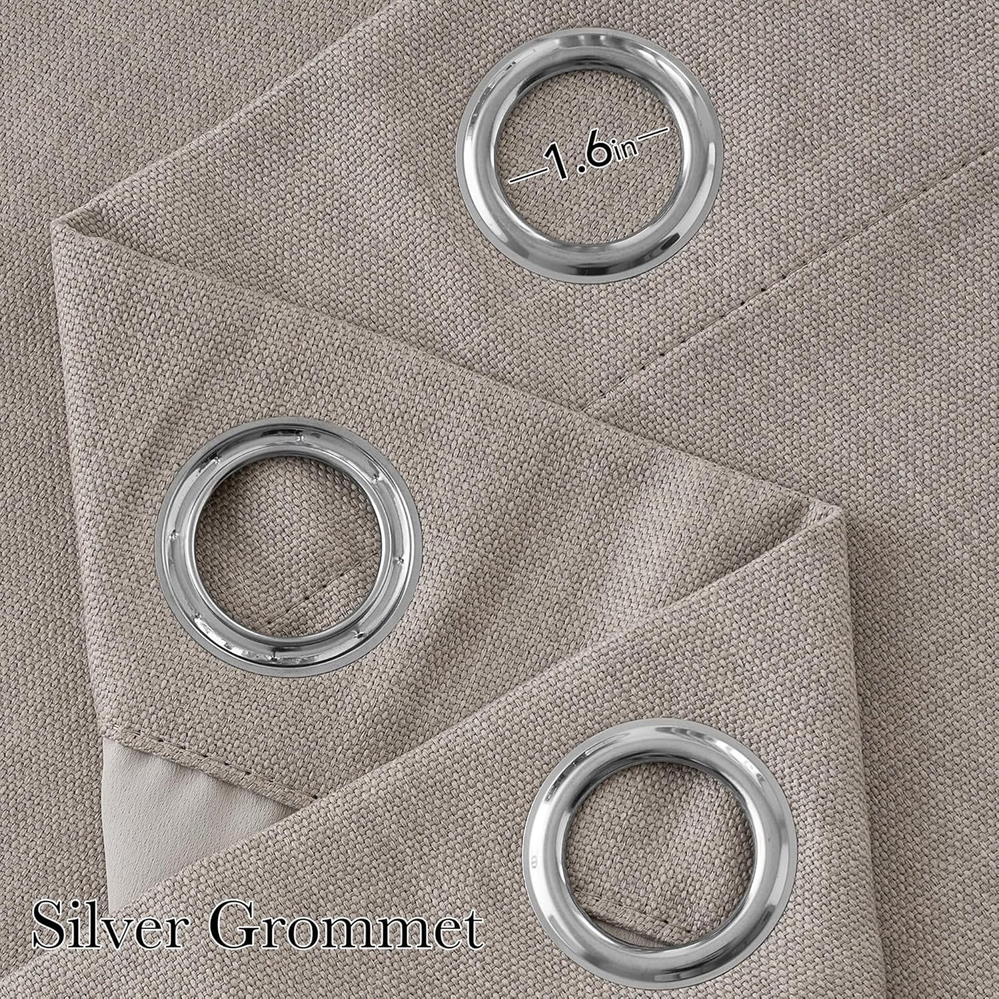 NICETOWN Blackout Curtains | Short Faux Linen Angora | 63-Inch Privacy Panels for Kitchen & Living Room, 2 Panels