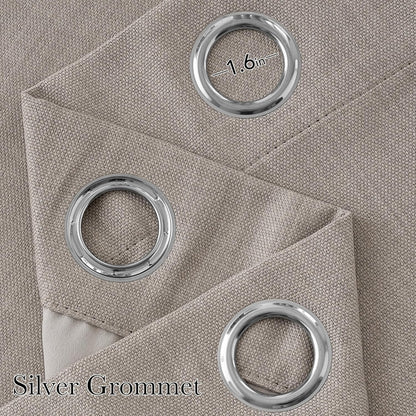 NICETOWN Blackout Curtains | Short Faux Linen Angora | 63-Inch Privacy Panels for Kitchen & Living Room, 2 Panels