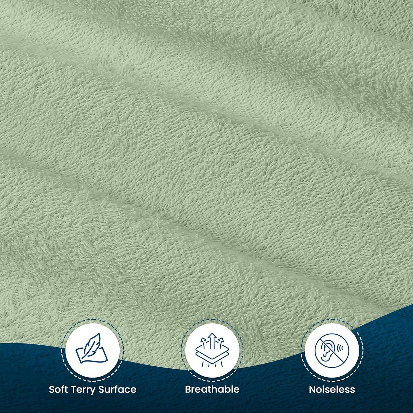 Utopia Bedding Waterproof King Size Mattress Protector - Premium 200 GSM Terry Cover, Soft & Breathable, Fitted with 17" Deep Pockets (Sage)