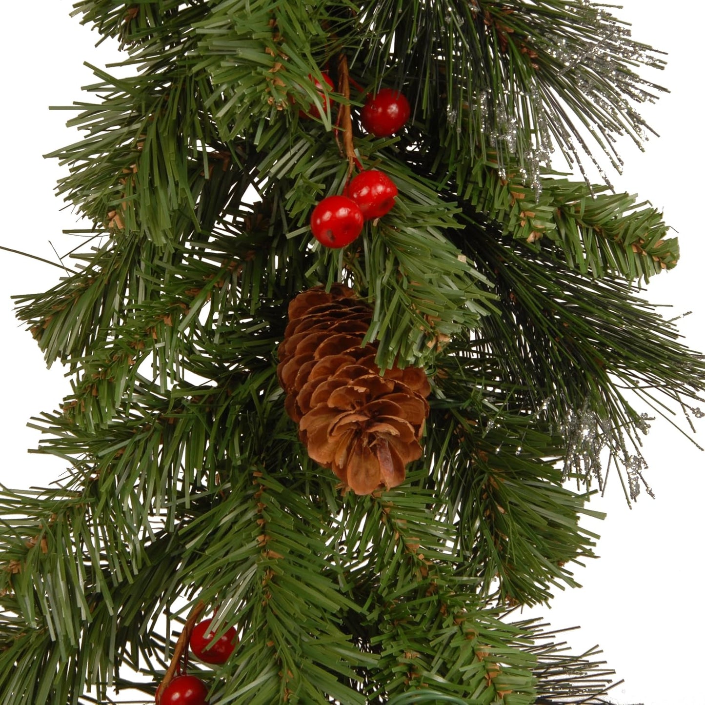 National Tree Company 9 ft Pre-Lit Crestwood Spruce Christmas Garland - Glitter, Pinecones & 50 LED Lights