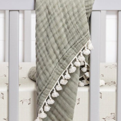 Crane Baby 100% Organic Cotton Fitted Crib Sheet - Soft, Breathable, Gender Neutral Bunny Design