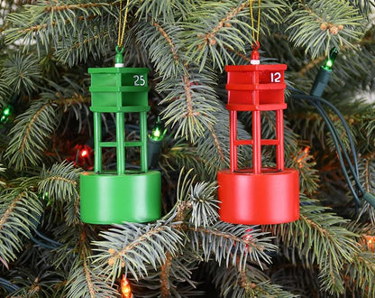 Port and Starboard Channel Marker Ornament Set - Nautical Boating Christmas Decorations