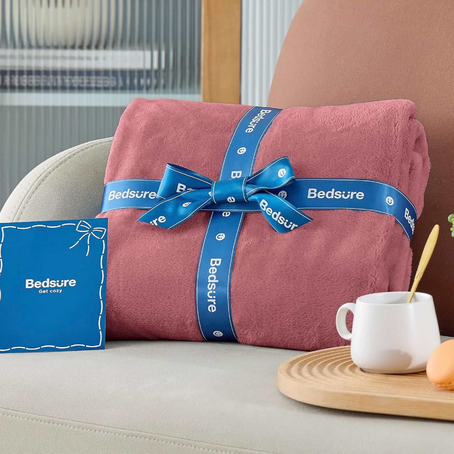 Bedsure GentleSoft Fleece Blanket - King Size Dusty Rose, Soft & Cozy Lightweight Microfiber, 108x90 Inches