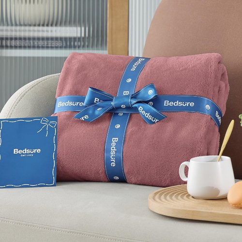 Bedsure GentleSoft Fleece Blankets Twin Size Dusty Rose - 300GSM Lightweight Plush Fuzzy Cozy Soft Blanket for Bed, Sofa, Couch, Travel, Camping, 60x80 inches