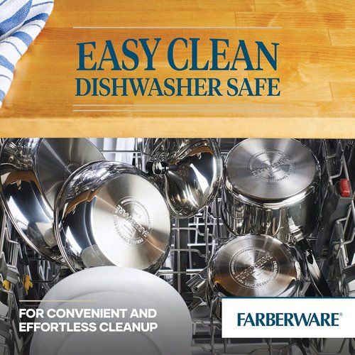Farberware Classic Stainless Steel 3-Quart Covered Straining Saucepan - Durable Silver Design